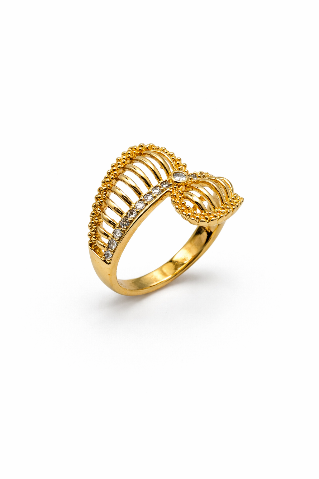 Layered Bow-Inspired Gold Statement Ring