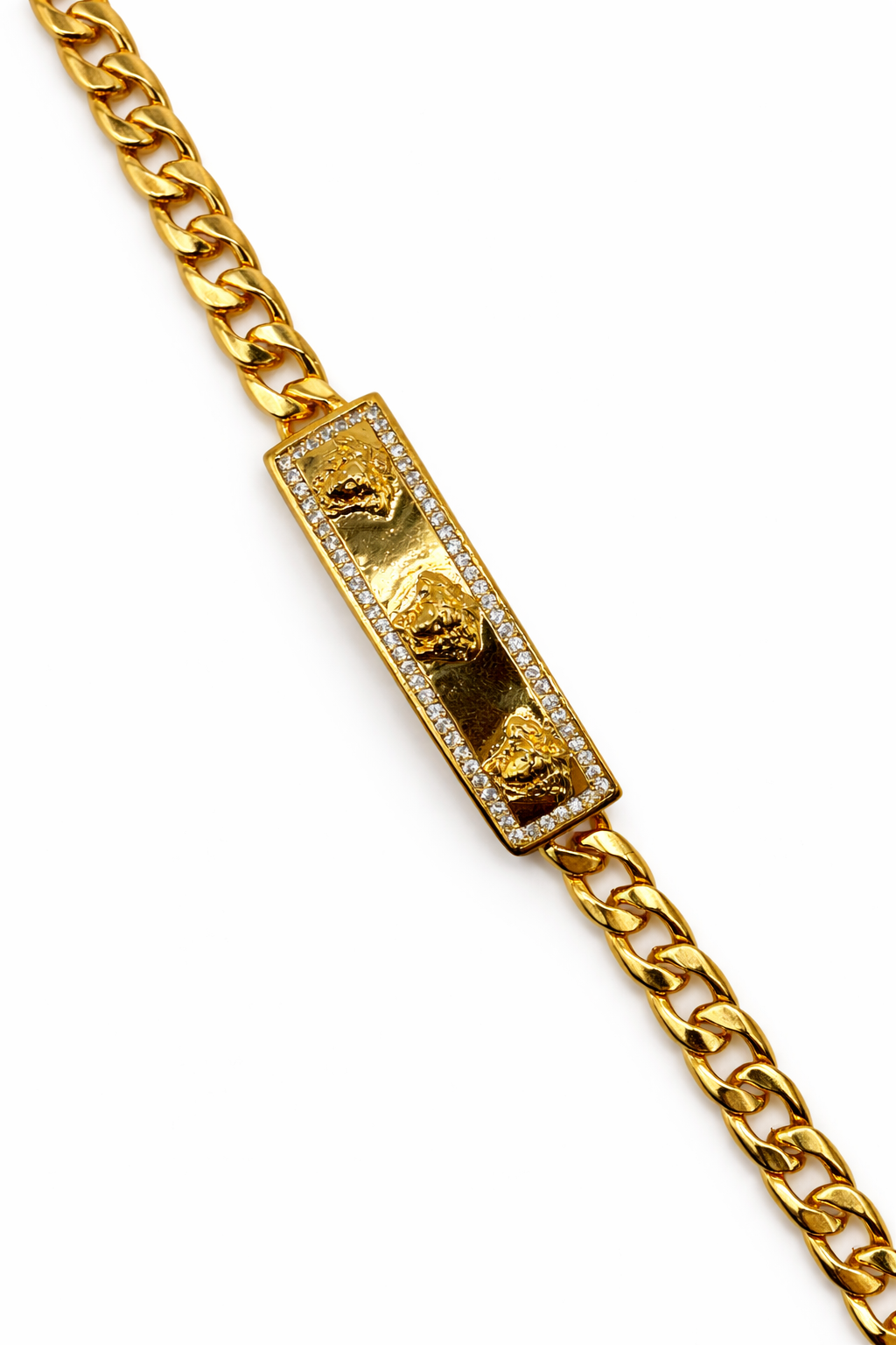 Triple Medusa Bar Bracelet – Gold Colored